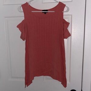 Apt. 9 Cold Shoulder Blouse - Coral